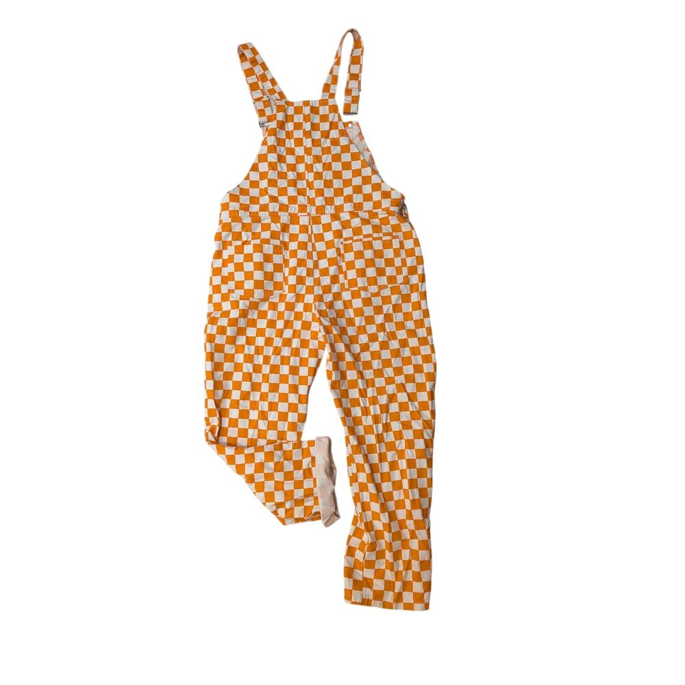Gezour Orange and White Checkered Gameday Overalls Size L - Picture 3 of 6